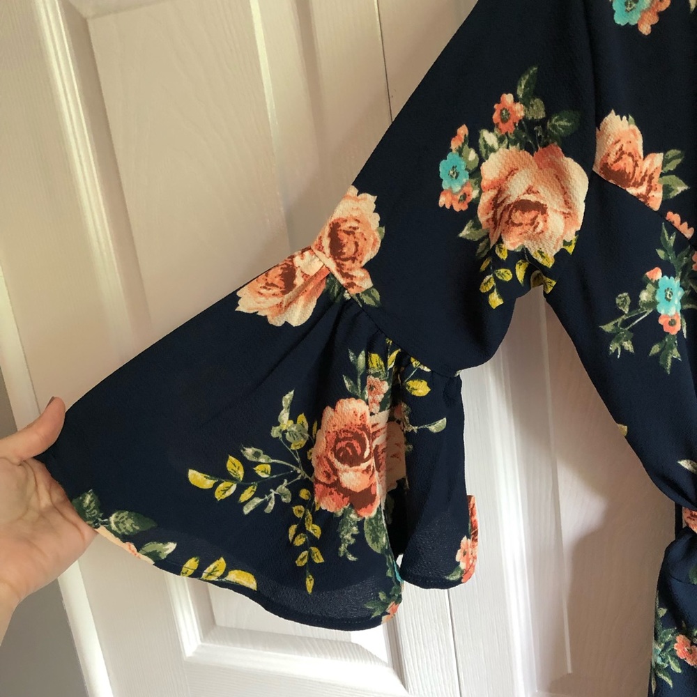 Charlotte Russe Floral Wrap Dress - Picture 2 of 4